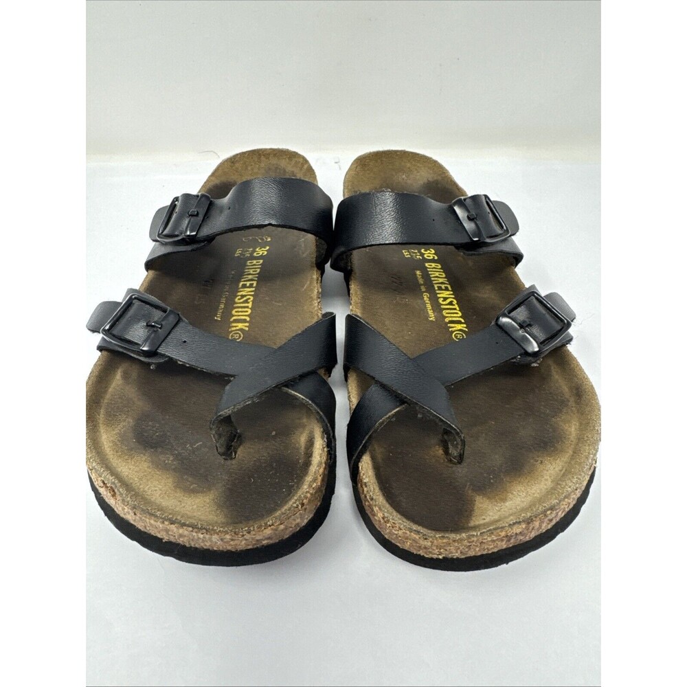 Birkenstock Mayari Black Leather Slip On Sandal Comfort size 36 US 5/5.5